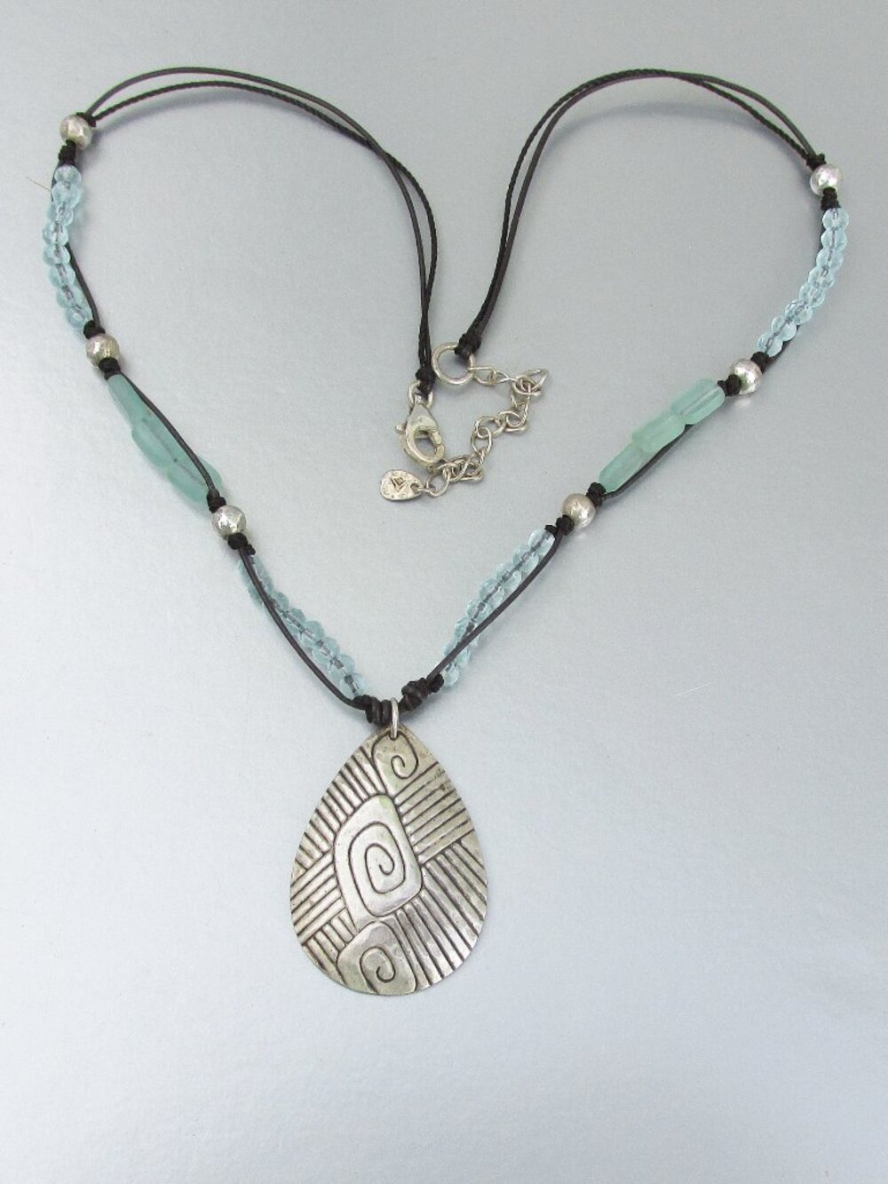 SILPADA COLORS OF THE SEA Reversible Sterling Pendant Necklace N2101